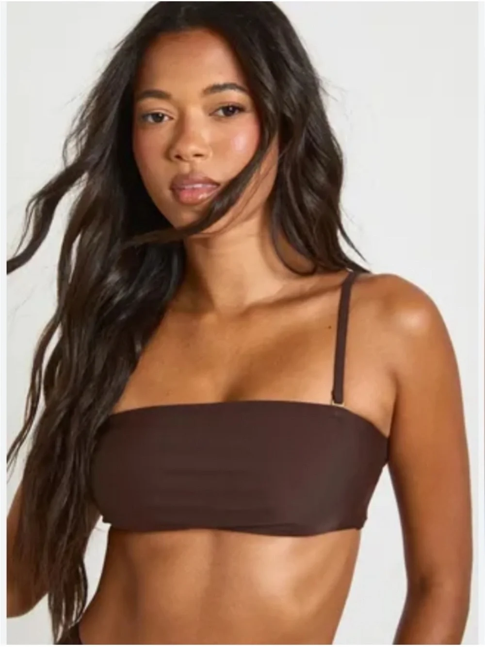 SKIMS Swim Brown Bandeau Swim Set